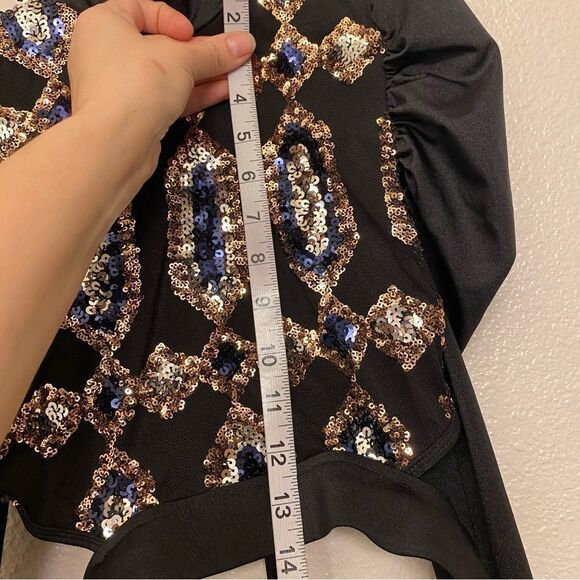 Revolution 10th House Dance Costume 2 piece black sequin BIONIC TH23116 SALC PA - Picture 13 of 16